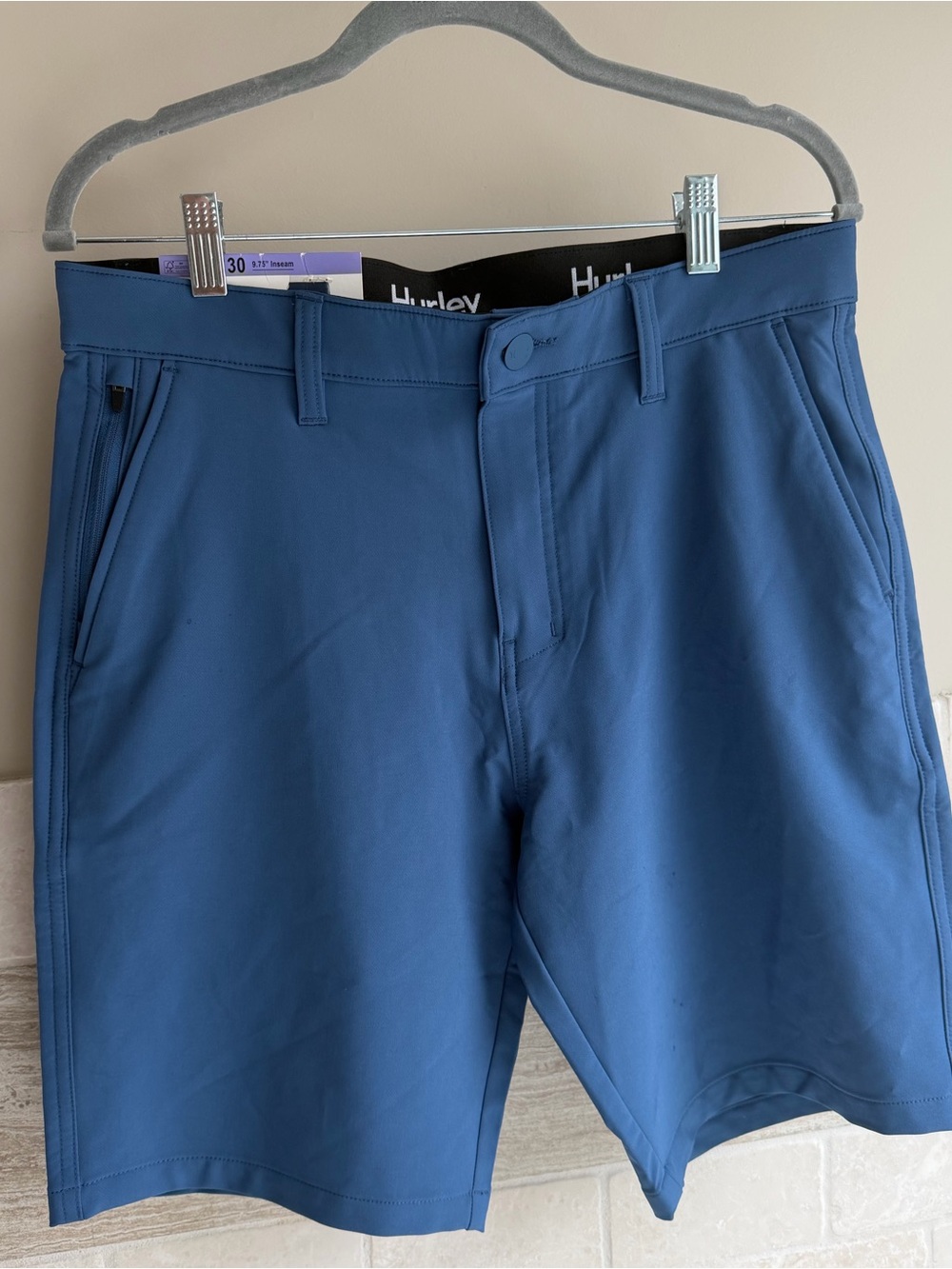Hurley Men's Slate Blue Flat Front Shorts